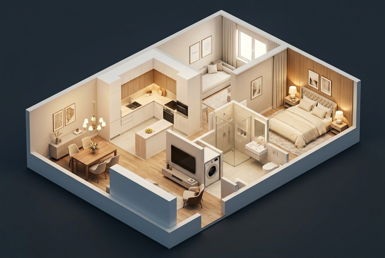 Plan 3D — Studio Design Style Industriel